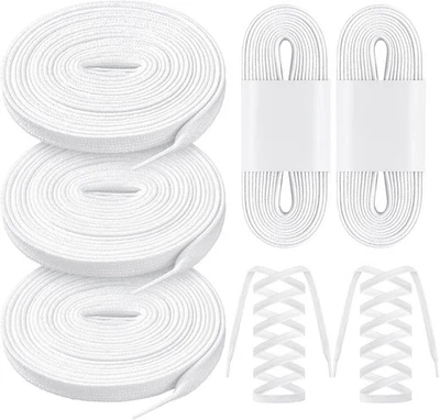 Lyrow 3 Pairs Figure Skating, Skate Laces Waxed 108" White for...  - Image 1 of 4