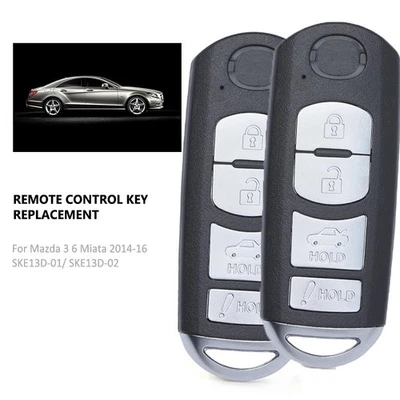 2X Smart Remote Key Fob for Mazda CX-5 3 6 Miata 2014-2019 SKE13D-01 SKE13D-02 - Imagem 1 de 2