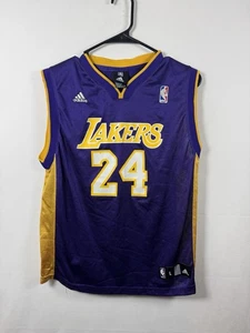 Vintage Adidas Los Angeles Lakers Kobe Bryant #24 Purple Jersey Sz Youth Large - Picture 1 of 4