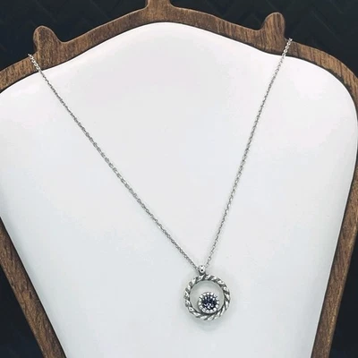 "Collar halo reversible Brighton tono plata púrpura y cristal transparente 16-18""" Foto 1 de 4