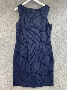 J. Mc Laughlin Dark Blue Chain Patterend Sheath Dress Women's Size XL NWT - Bild 1 von 6