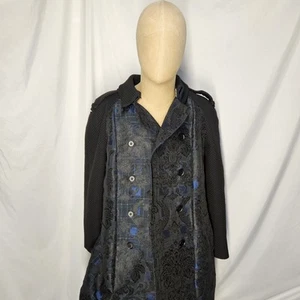 IPEKYOL Rare Navy Blue Floral Topcoat Utility Jacket - Size Medium Ret $1300+ - Picture 1 of 11