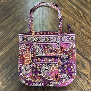 Vera Bradley Paisley Tote Shoulder Bag Purse Large Handbag With Compartments - Picture 1 of 9