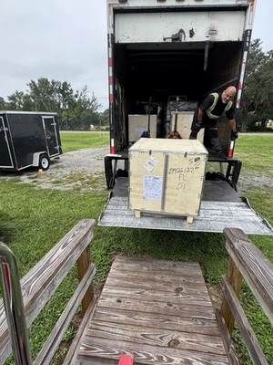 Wood Crate with Hinged Opening and Pallet 33 x 33 x 36 Local Pickup - Image 1 of 4