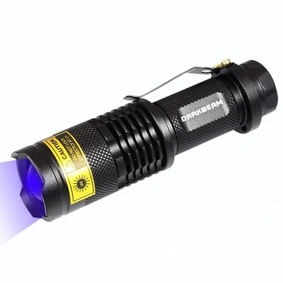 DARKBEAM UV Taschenlampe 365 nm Licht Woodsche Lampe Schwarzlicht Ultraviolett