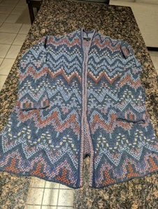 Cardigan donna in maglia blu marca Lucky taglia S - Foto 1 di 5