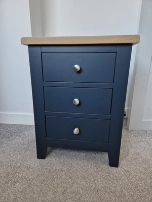 The Cotswold Company Chester Midnight Blue Bedside Cabinet - Image 1 of 4