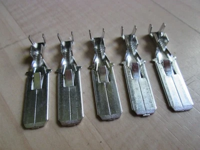 Lot (5) Male Crimp Terminal Connector 9.5mm 3/8" w/ Tab Tinned 10-6AWG #E85AA - Image 1 of 4