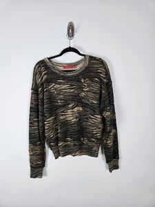 Sudadera N:Philanthropy Distressed Zebra Talla Mediana Beige Negra Manga Larga - Imagen 1 de 9