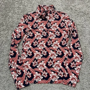 Brooks Brothers Womens Long-Sleeve Tropical Floral Jersey Knit Polo Shirt XS - Picture 1 of 6