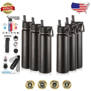 Juego de botellas de agua aisladas duraderas de 24 oz - Disfruta de bebidas frías y calientes sobre la marcha - Imagen 1 de 9