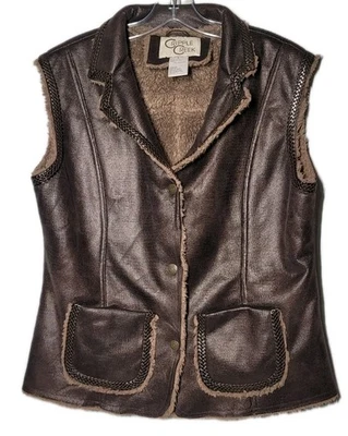 Cripple Creek Womens Brown Vest Size Large Snakeskin Patterned Button Up - Image 1 of 4