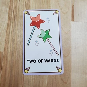 TWO OF WANDS - KAWAII TAROT CARD NEW SINGLE - Picture 1 of 3