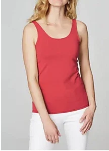 NWT J Jill Perfect Reversible Tank Red Geranium Cotton Spandex $35 1X PLUS - Picture 1 of 1