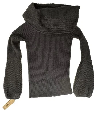 DKNY Women’s Medium Black Cableknit Cowl Neck Sweater Wool Blend NWT - Image 1 of 4