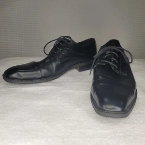 Joseph Abboud Men's Sz 12M ( Used ) Oxford Black Leather Lined Dress Shoes - Picture 1 of 21