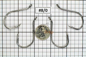 100 #8/0 Offset Octopus Circle Fishing Hooks 2X Strong Chemically Sharpened USA! - Picture 1 of 5