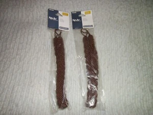 (2)  Curtain Tieback Tie Backs Holdbacks Braid Durable Curtains Rope Chocolate - Picture 1 of 1