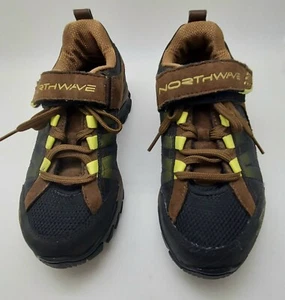 Womens Northwave Bike'N Walk Cycling shoe Brown ,Yellow accent size 5.5 PREOWNED - Picture 1 of 6