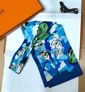 Corbata Ascot 100% Seda Concierto Francia Azul en Caja #4416 - Imagen 1 de 6