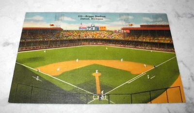1950's Baseball Detroit Tigers Briggs Stadium Souvenir Card Postcard Al Kaline - Image 1 of 2