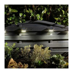 Smart Garden Outdoor Solar Powered Fence Wall Post Light 4 Pk Bright White LEDs - Picture 1 of 1