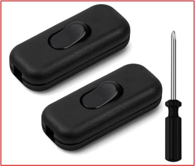 6A DP Inline Cord Switch, 2Packs Torpedo Switch, 2 or 3 Core Double Pole 250V - Image 1 of 4