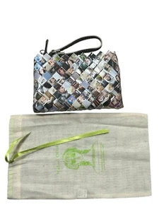 Nahui Ollin Recycled Clutch Wristlet Woven Magazine With Zip & Storage Pouch - Picture 1 of 12