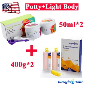 Masilla de material de impresión de silicona dental 2*400 g + cuerpo de luz 2*50 ml Easyinsmile - Imagen 1 de 12