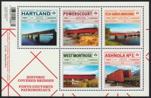 Canadá 2019 #3180 mnh - PUENTES CUBIERTOS HISTÓRICOS - Hoja de recuerdo de 5 - Imagen 1 de 1