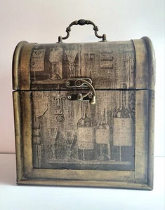 Vintage Wooden Decorative Velvet Lined Keepsake Box 9"T × 8.5" L - Picture 1 of 7