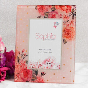 Sophia Ladies Gifts 4" x 6" Vintage Boutique Floral Glass Photo Frame