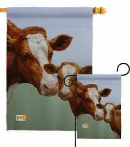 Cow and Calf Garden Flag Barnyard Animals Decorative Gift Yard House Banner - Picture 1 of 17