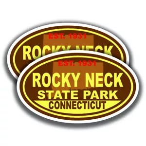 ROCKY NECK STATE PARK ABZIEHBILDER 2 Aufkleber Connecticut Bogo Autofenster - Bild 1 von 1
