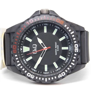 Q&Q VS16J002 JZC Black-Tone Quartz Analog Men's Watch New Battery - Picture 1 of 10
