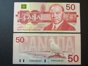 Canadian Birds Serial Banknote for $50 Dollar Banknote. Bank of Canada  - Picture 1 of 4