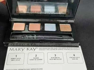 Mary Kay Mini Mineral Eye Color Quad Honey Spice Sienna Blue Metal Vintage Gold - Picture 1 of 1