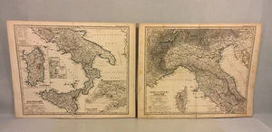 Antique Italy Stielers 19th Century Copper Map Engraving (In German) 1869 - Picture 1 of 12