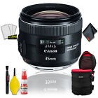 Canon EF 35mm f/2 IS USM Lens (Intl Model) +4.5 inch Vivitar Premium Lens Case a