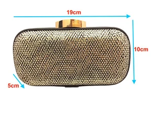 Bolso de mano Blingustyle Swarovski gris cristal diamante dama noche fiesta 03 - Imagen 1 de 8