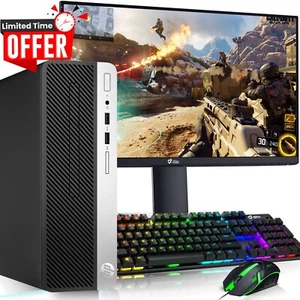 HP EliteDesk G4 Gaming Desktop PC i5 16GB 1TB SSD New 24"LED NVIDIA GTX Win 11 - Picture 1 of 7