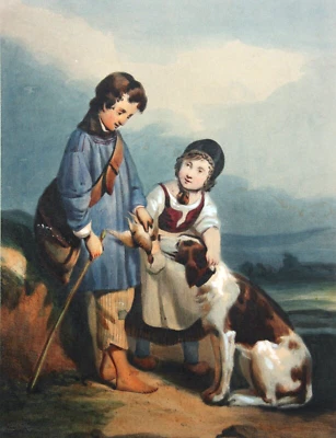 C. Régnier nach Joseph Beaume (1796-1885), altkol. Lithographie "Les Trois Amis" - Bild 1 von 4