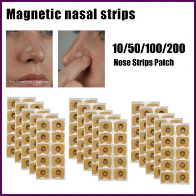 10/50/100/200Pcs Nose Breathing Patches Magnetic Suction Iron Nasal Strips... - Image 1 of 4