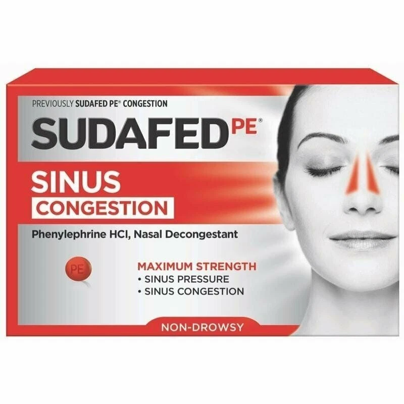 Sudafed PE Sinus Congestion Maximum Strength Non-Drowsy Tablets 10 mg 36 Count - Изображение 1 из 1