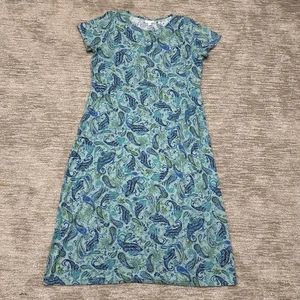 Vestido para mujer Jill grande pequeño azul cachemir pima algodón tejido bolsillos elástico - Imagen 1 de 12