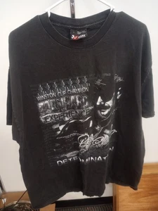 VTG Chase Dale Earnhardt Determination T Shirt Mens Large Black Faded Distressed - Picture 1 of 3