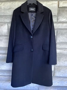 Fleurette Studio Loro Piana Wool Blend Two Button Black Coat Size 6 $1200 - Picture 1 of 8