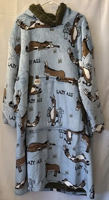 Manta para dormir perezosa bata con capucha burro LAZY ASS cabina unisex talla única nueva con etiquetas Foto 1 de 4