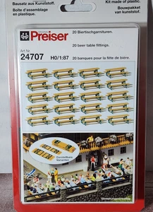Preiser 590-24707 - 20 Beer / Picnic Tables Model Railroad Scenery - HO Scale - Picture 1 of 3
