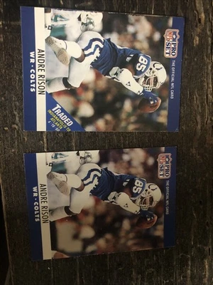 Andre Rison 1990 Pro Set - Traded Card #134 - With And Without Banner Error - Image 1 of 2